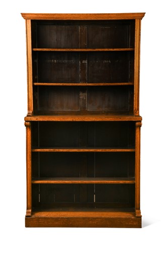 Lot 735 - A pale oak bookcase, 19th century