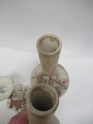 Lot 2 - A pair of Royal Bonn vases; together with a...