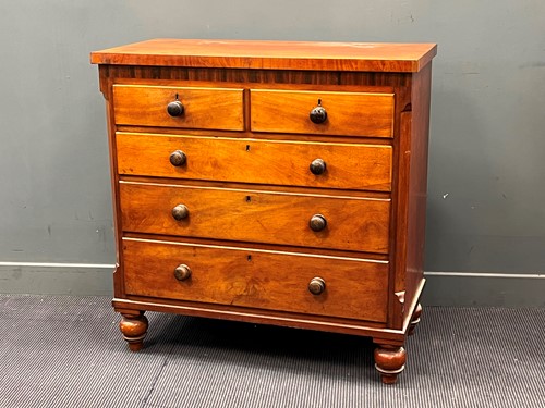 Lot 410 - A late 19th century fruitwood chest of drawers,...