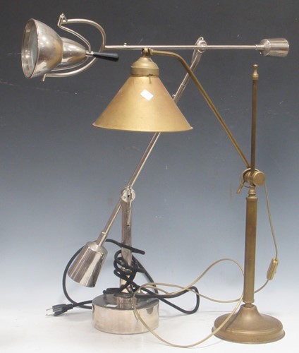 Lot 139 - A counter balanced desk lamp and a brass...