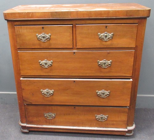 Lot 403 - A late 19th century walnut chest of drawers...