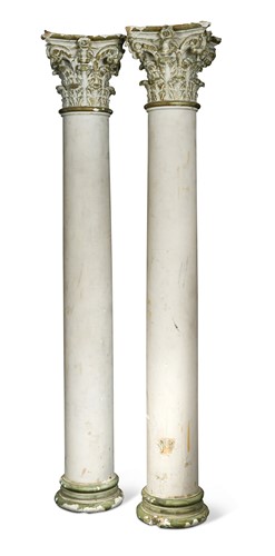 Lot 749 - A pair of plaster Corinthian columns, modern