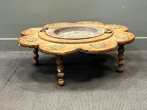 Lot 437 - A Moorish brazier with metal bowl liner and...