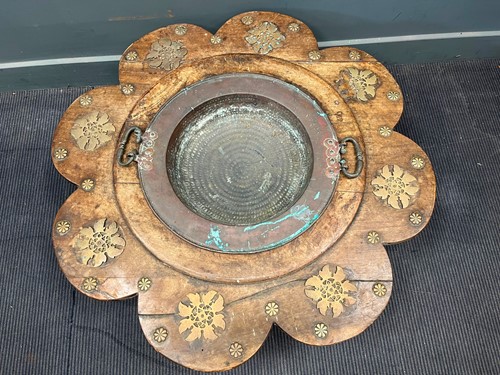 Lot 437 - A Moorish brazier with metal bowl liner and...