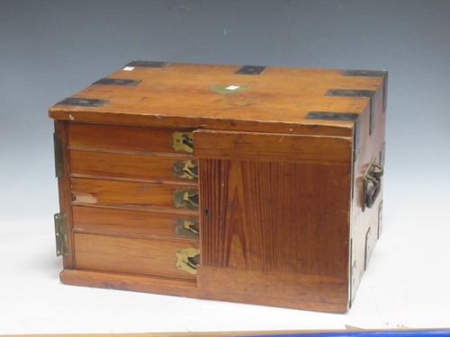 Lot 245 - An Edwardian pine canteen box with a silver...