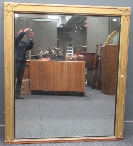 Lot 553 - A Victorian gilt frame hall mirror, with...