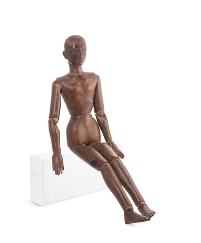 Lot 145 - A stained pine artist's lay figure, late 19th century