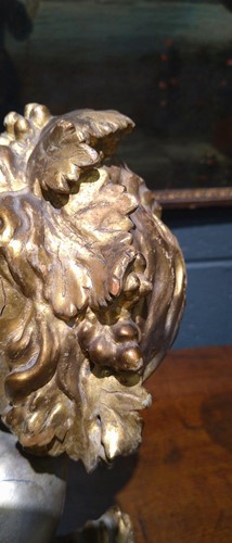 Lot 1 - A carved and gilded figure of a Bacchic putto, 19th or 20th century