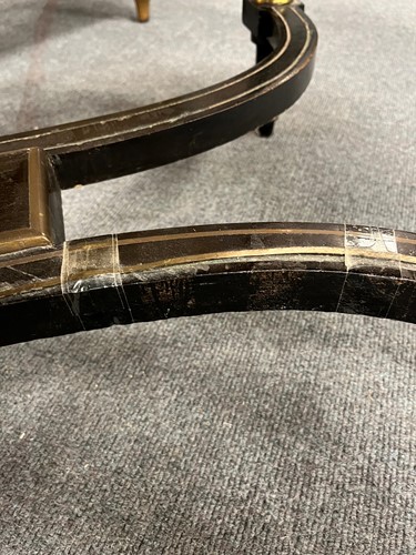 Lot 162 - A Louis XVI style leather-inset ebonised writing table
