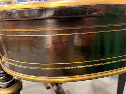 Lot 162 - A Louis XVI style leather-inset ebonised writing table