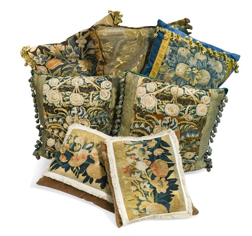 Lot 7 - A collection of verdure tapestry cushions