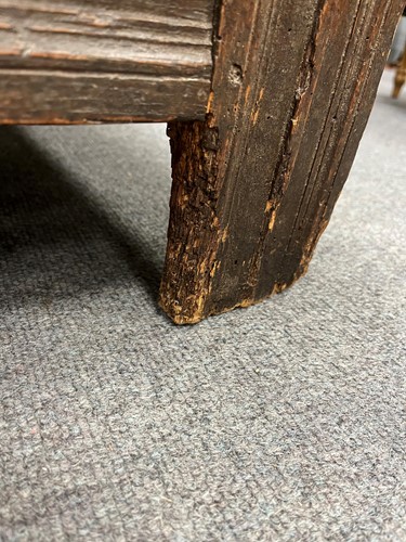 Lot 10 - An oak panelled coffer, 17th century