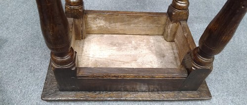 Lot 3 - An oak joint stool, late 17th century