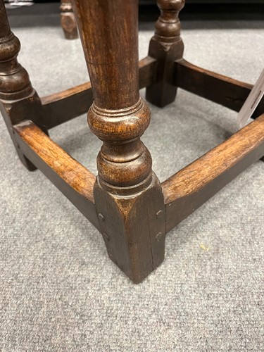 Lot 3 - An oak joint stool, late 17th century