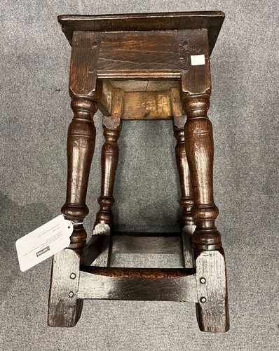 Lot 3 - An oak joint stool, late 17th century