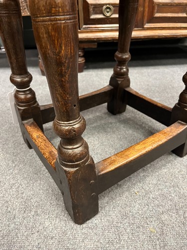 Lot 3 - An oak joint stool, late 17th century