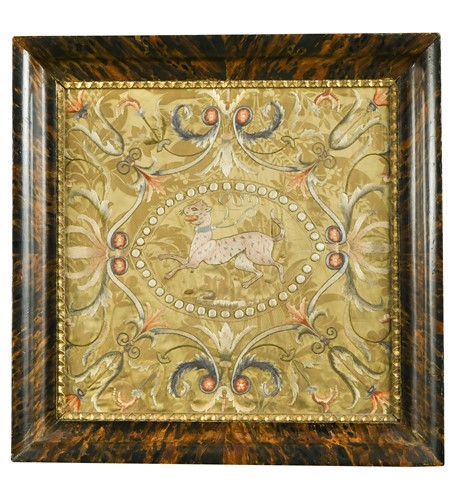 Lot 126 - A silkwork panel, 19th century