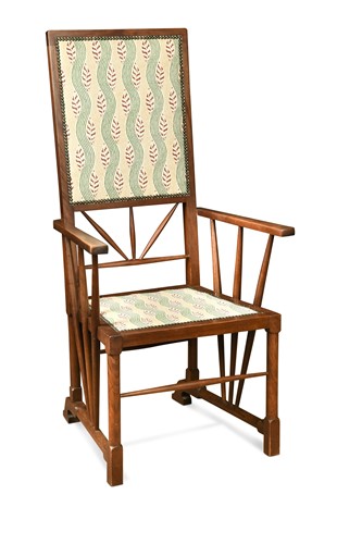 Lot 429 - In the manner of E. W. Godwin, an Aesthetic period mahogany elbow chair