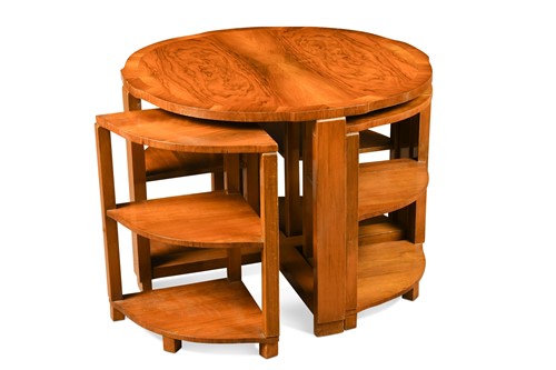 Lot 193 - An Art Deco walnut nest of tables