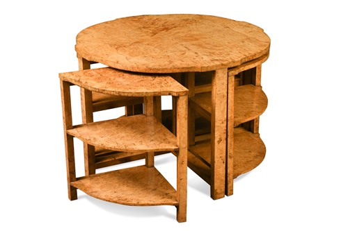 Lot 190 - An Art Deco maple nest of tables
