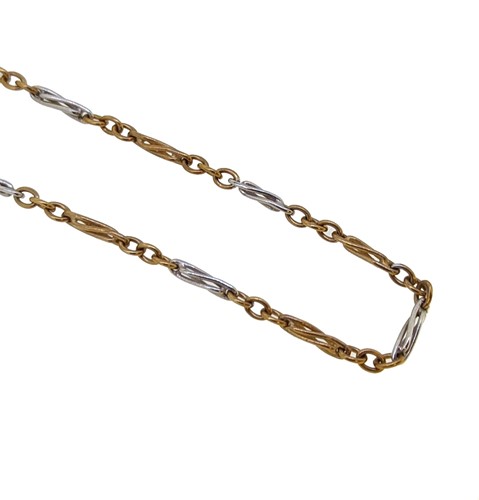 Lot 1 - A two colour 9ct gold chain