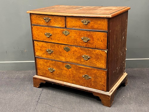 Lot 431 - An 18th century oak and walnut chest of...