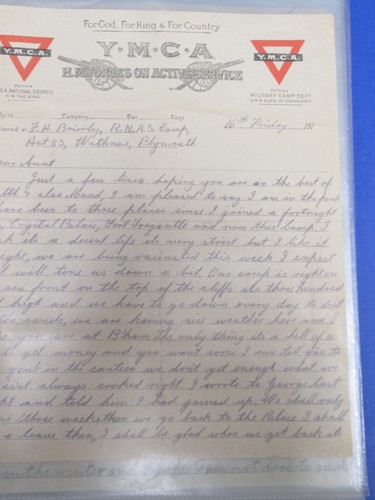 Lot 100 - A folder of First World War letters, Royal...
