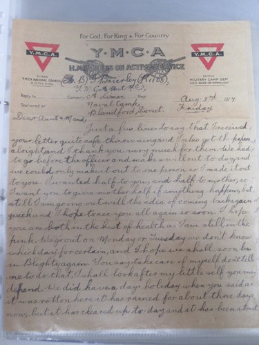 Lot 100 - A folder of First World War letters, Royal...