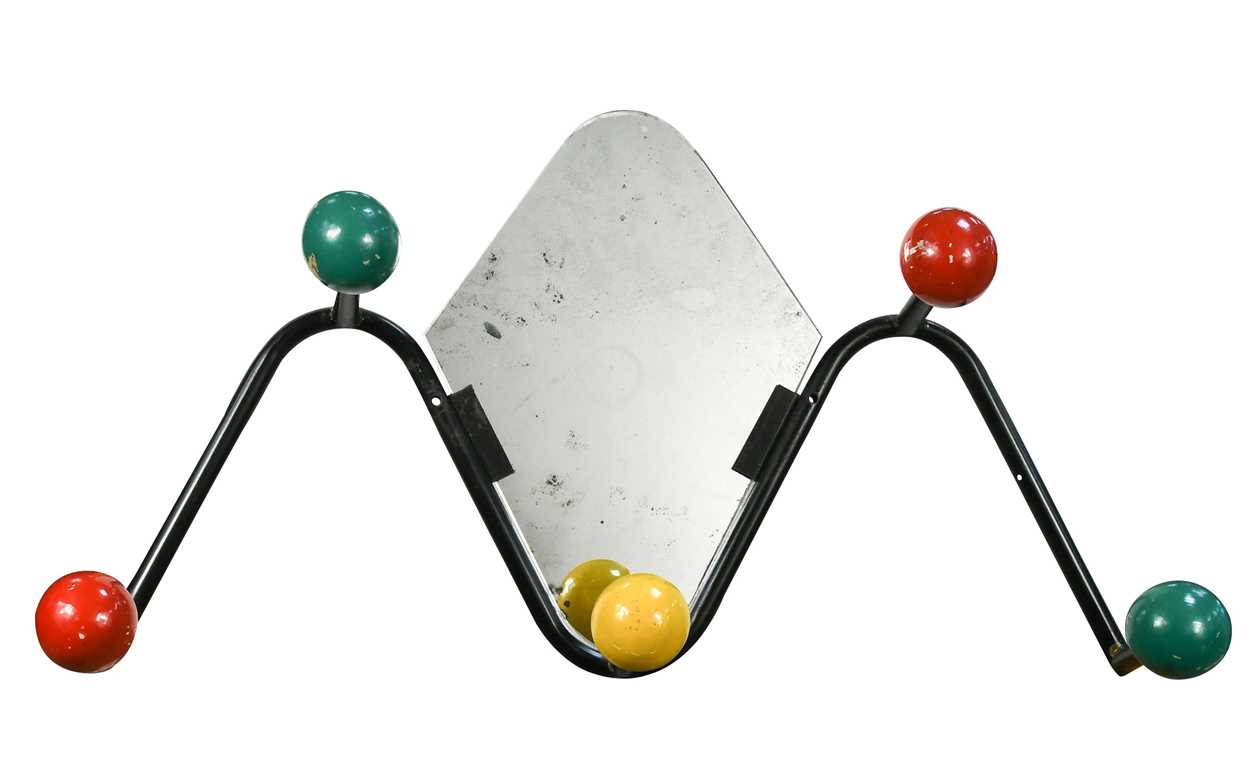 Lot 142 - A mid-century 'atomic' style coat rack with mirror