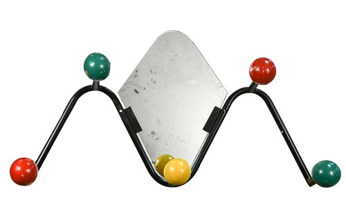 Lot 142 - A mid-century 'atomic' style coat rack with mirror