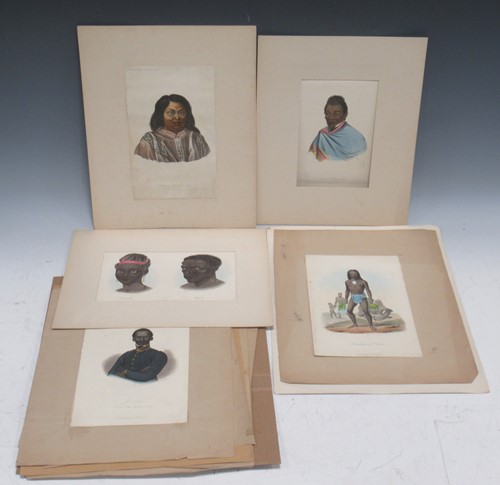 Lot 98 - 16 hand-coloured ethnographic plates...