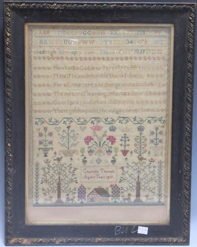 Lot 142 - A needlework sampler by 'Charlotte Turnell...