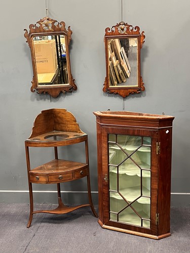Lot 476 - A 19th century mahogany corner washstand 103 x...