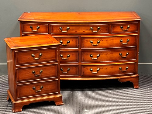 Lot 448 - A modern Bradleys bow front chest of drawers...