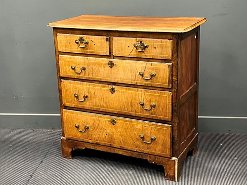 Lot 456 - An 18th and later walnut chest of drawers on...