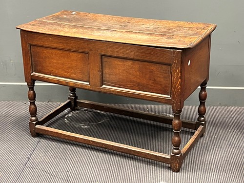 Lot 446 - An 18th century oak dough bin 68 x 103 x 51cm