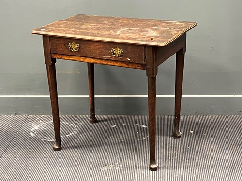 Lot 442 - An 18th century oak low boy with single frieze...