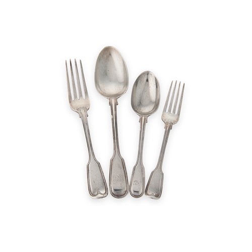 Lot 392 - A 14-piece set of Victorian silver flatware with 9 additions