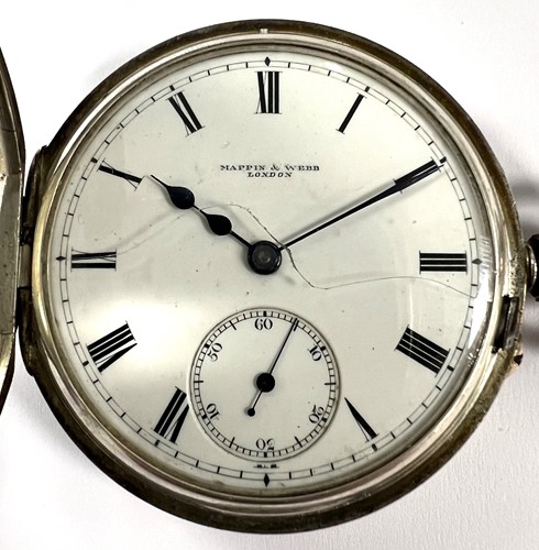 Lot 200 - Mappin & Webb, London - A silver half hunter pocket watch