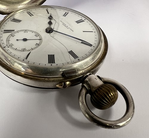 Lot 200 - Mappin & Webb, London - A silver half hunter pocket watch