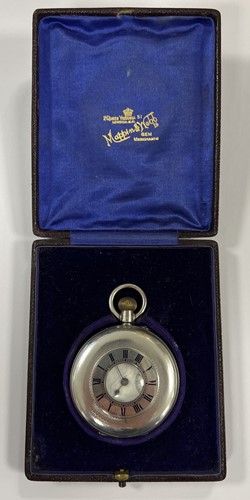 Lot 200 - Mappin & Webb, London - A silver half hunter pocket watch