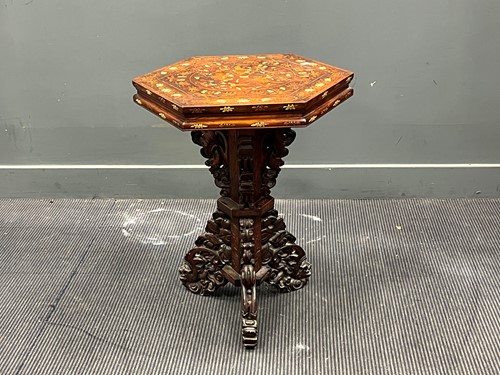 Lot 441 - A Chinese marquetry inlaid occasional table,...