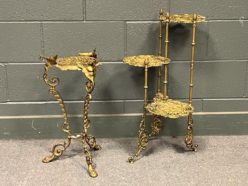 Lot 593 - Now combined with ebonised stands. A pierced...