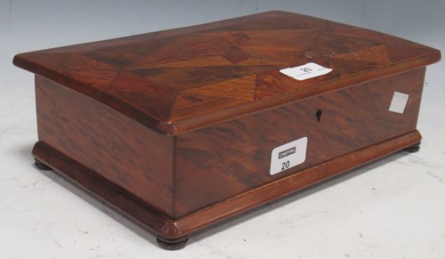 Lot 20 - A late Victorian parquetry box 10x 31 x 21cm