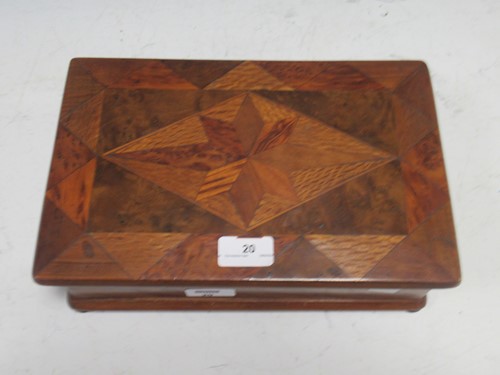 Lot 20 - A late Victorian parquetry box 10x 31 x 21cm