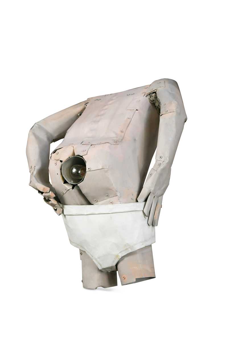 Lot 124 - Neil Jeffries (1959-), a wall mounted painted metal male torso
