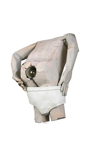 Lot 124 - Neil Jeffries (1959-), a wall mounted painted metal male torso