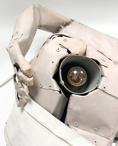 Lot 124 - Neil Jeffries (1959-), a wall mounted painted metal male torso