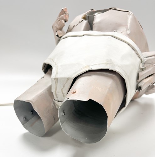 Lot 124 - Neil Jeffries (1959-), a wall mounted painted metal male torso