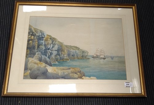 Lot 259 - Circle of Thomas Bush Hardy sailing on a pier...